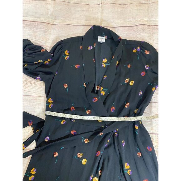 Cabi Women's Black Long Sleeve Floral Divine Dress Fall 2022 - Medium - Picture 10 of 14
